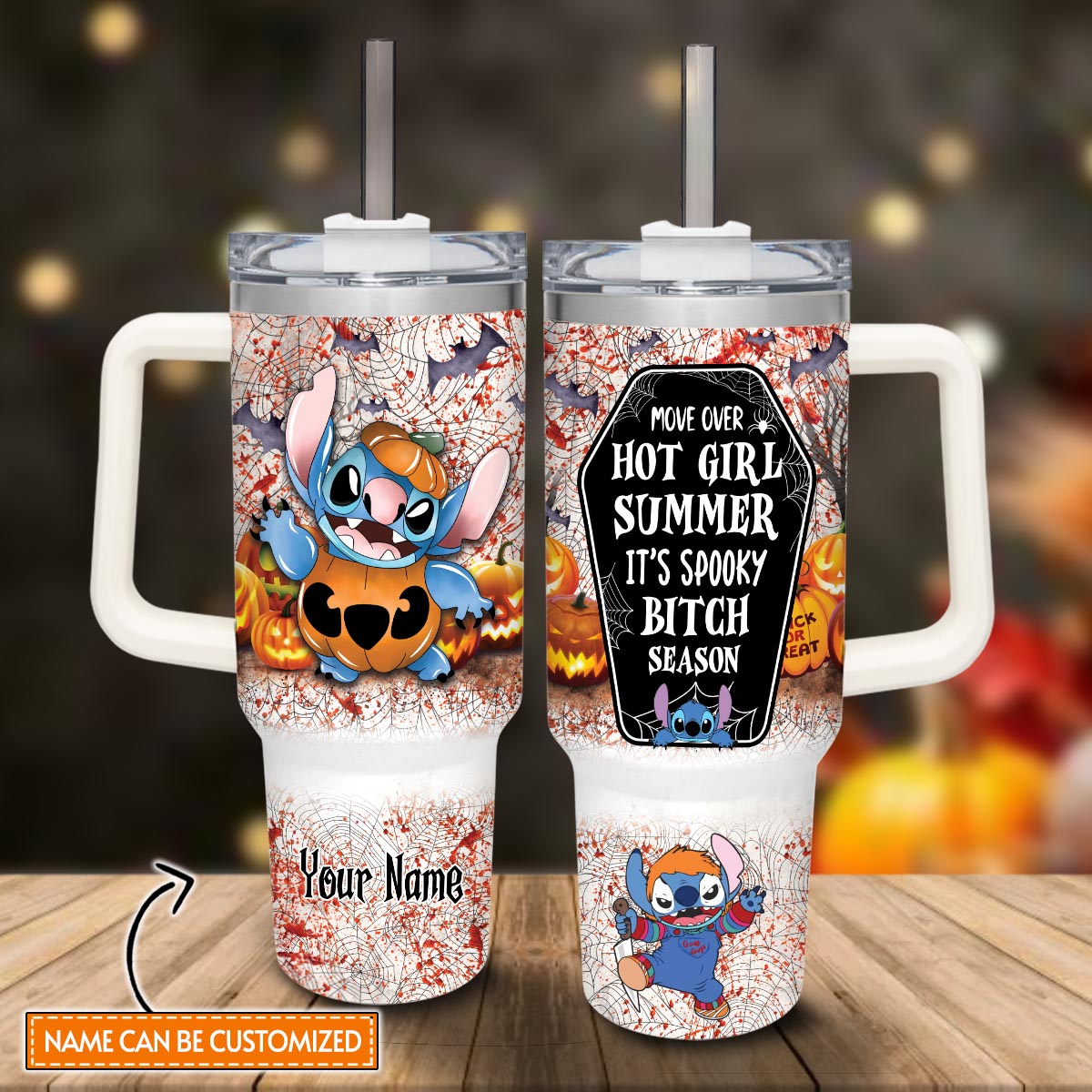 Stitch Cartoon Custom Stanley Cup 40 oz 30 oz Tumbler With HandleTVC2301815 - Image 2