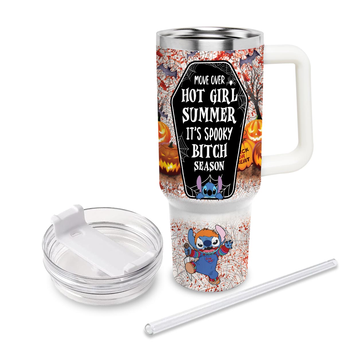 Stitch Cartoon Custom Stanley Cup 40 oz 30 oz Tumbler With HandleTVC2301815 - Image 4