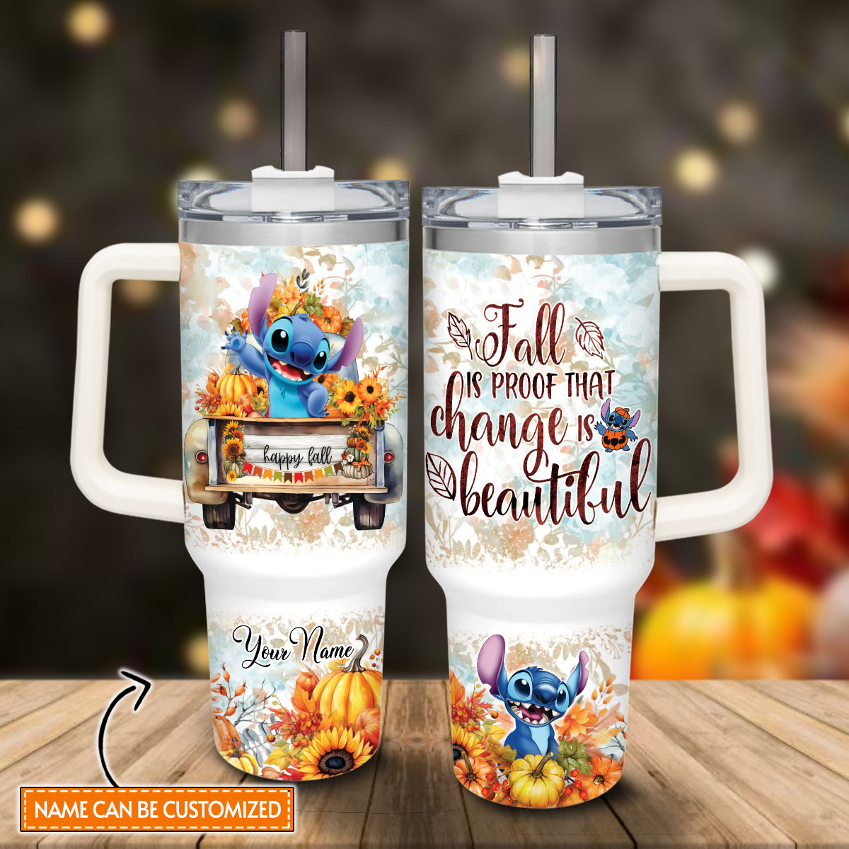 Stitch Cartoon Custom Stanley Cup 40 oz 30 oz Tumbler With HandleTVC2301816 - Image 2