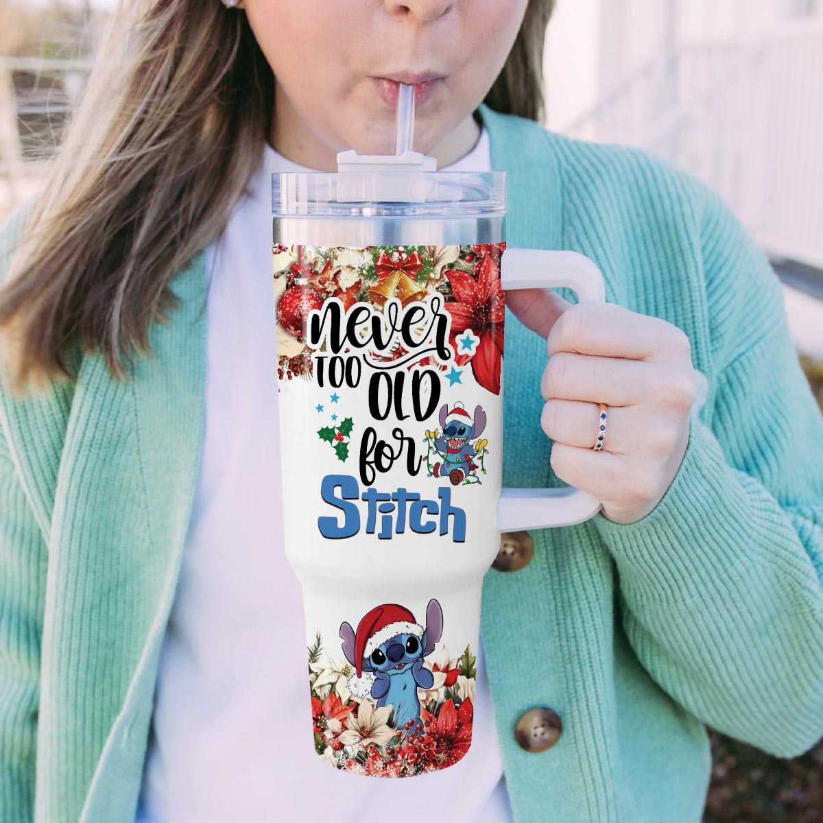 Stitch Cartoon Custom Stanley Cup 40 oz 30 oz Tumbler With HandleTVC2301817 - Image 5