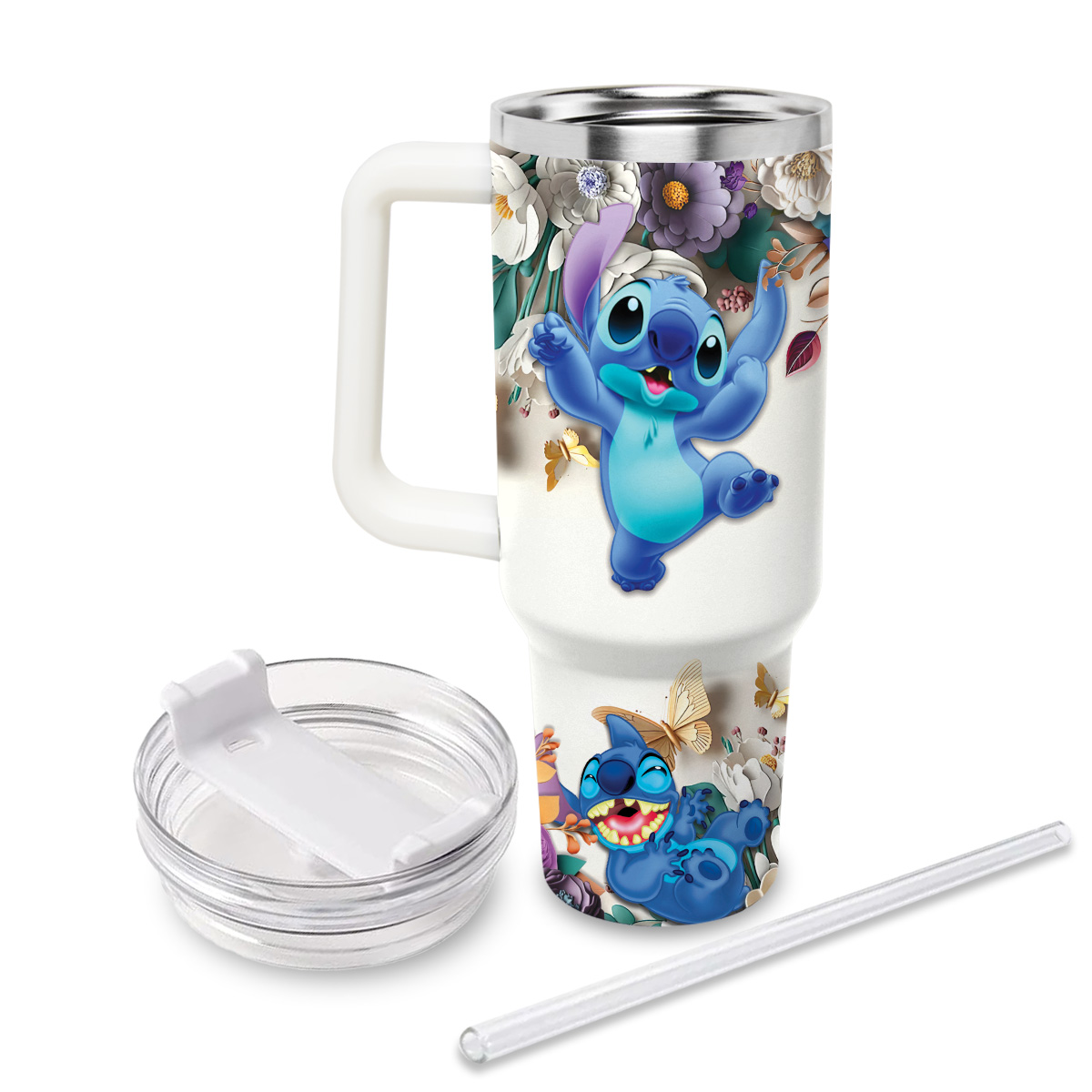 Stitch Cartoon Custom Stanley Cup 40 oz 30 oz Tumbler With HandleTVC2301822 - Image 2