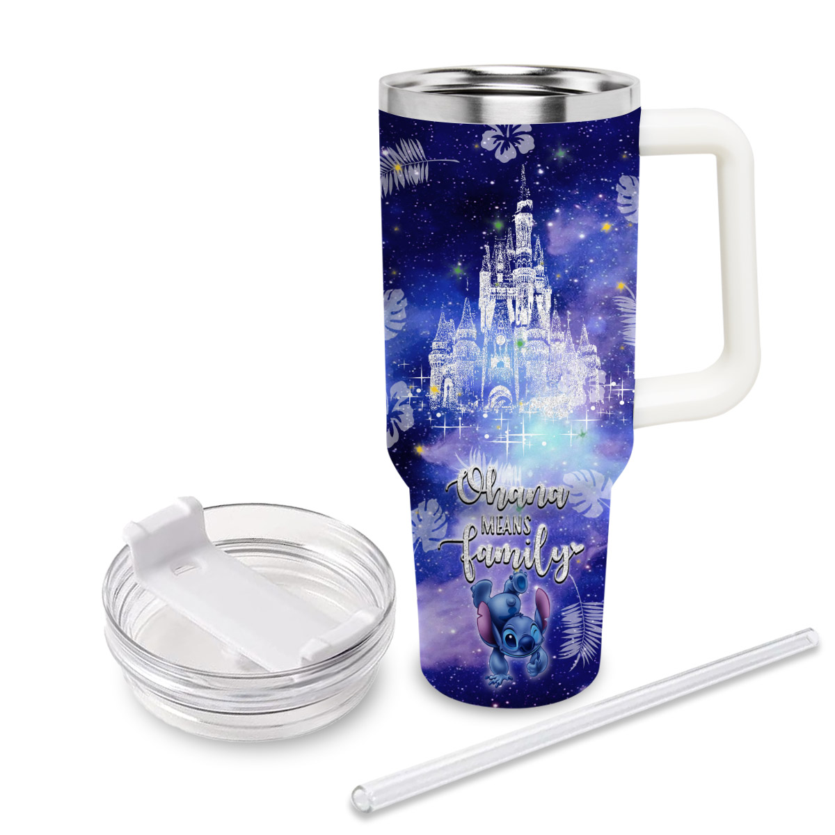 Stitch Cartoon Custom Stanley Cup 40 oz 30 oz Tumbler With HandleTVC2301830 - Image 2