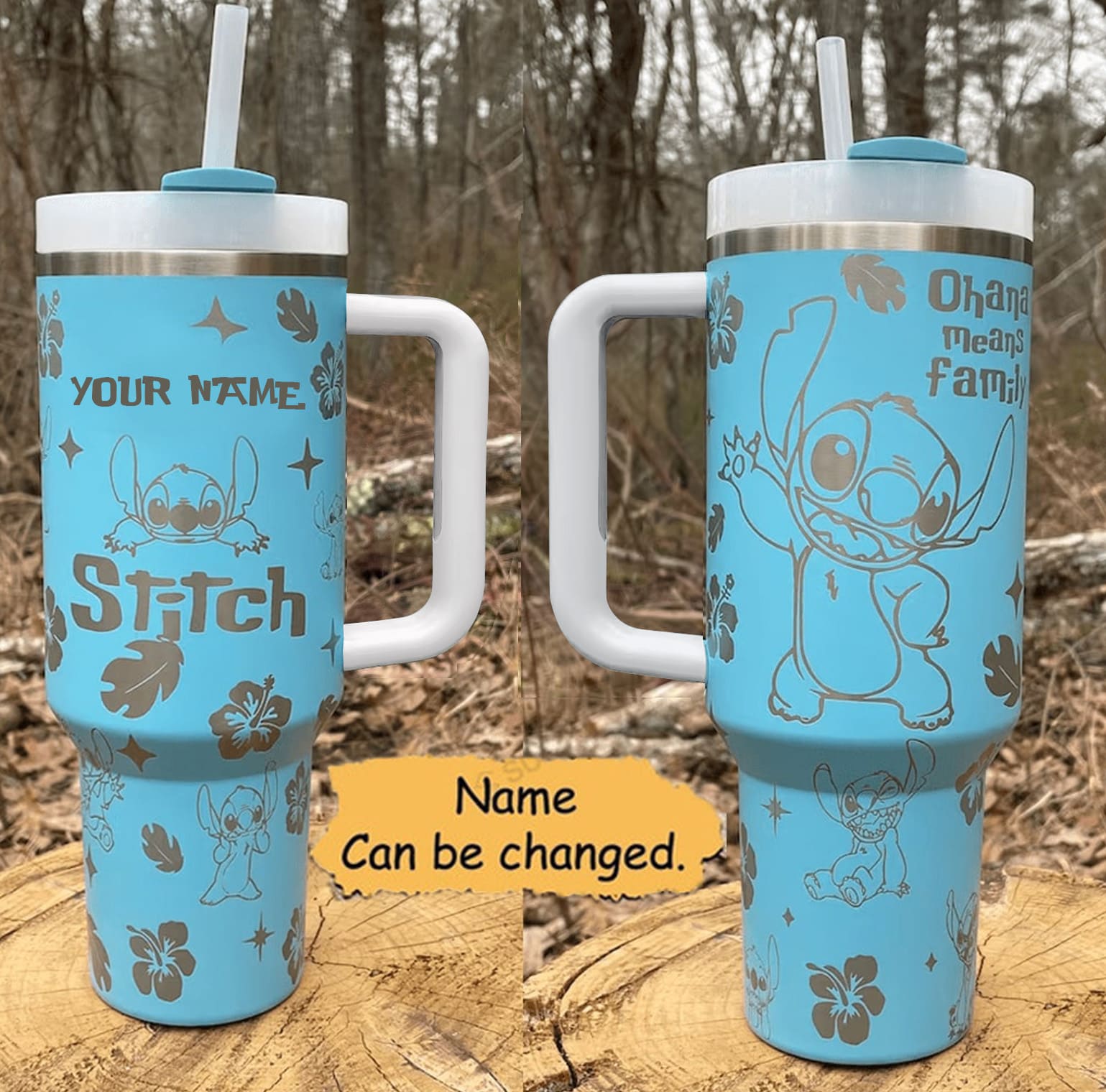 Stitch Cartoon Custom Stanley Cup 40 oz 30 oz Tumbler With HandleTVC2301831 - Image 2
