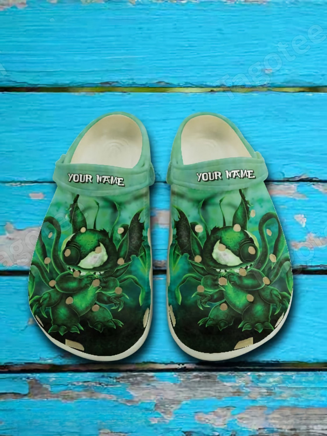 Stitch Cosplay Green Monster Cartoon Crocs Crocband Clogs Shoes Comfortable For Men Women and Kids