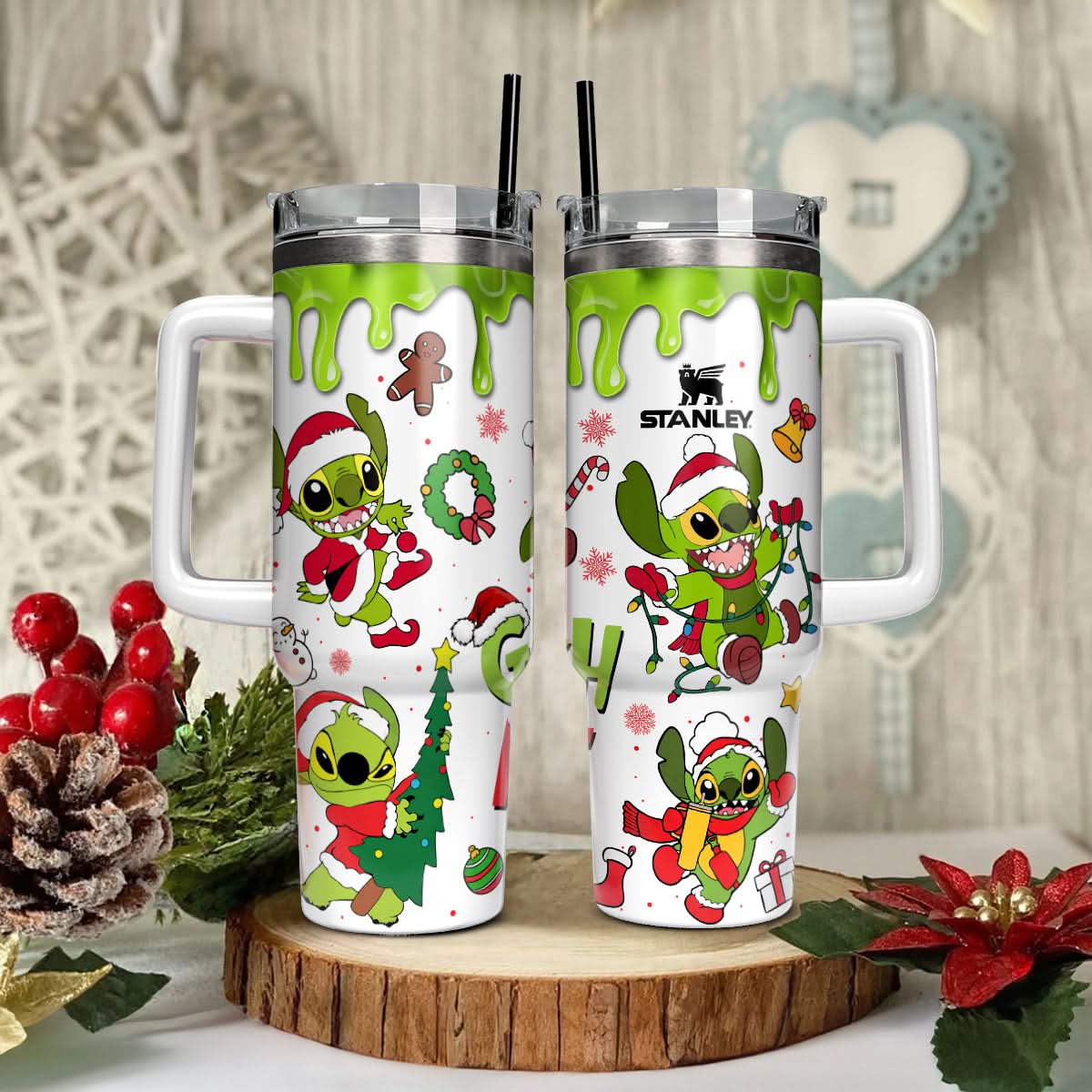 Stitch Cosplay Grinch Cartoon Christmas Custom Stanley Cup 40 oz 30 oz Tumbler With HandleTVC2301447 - Image 2