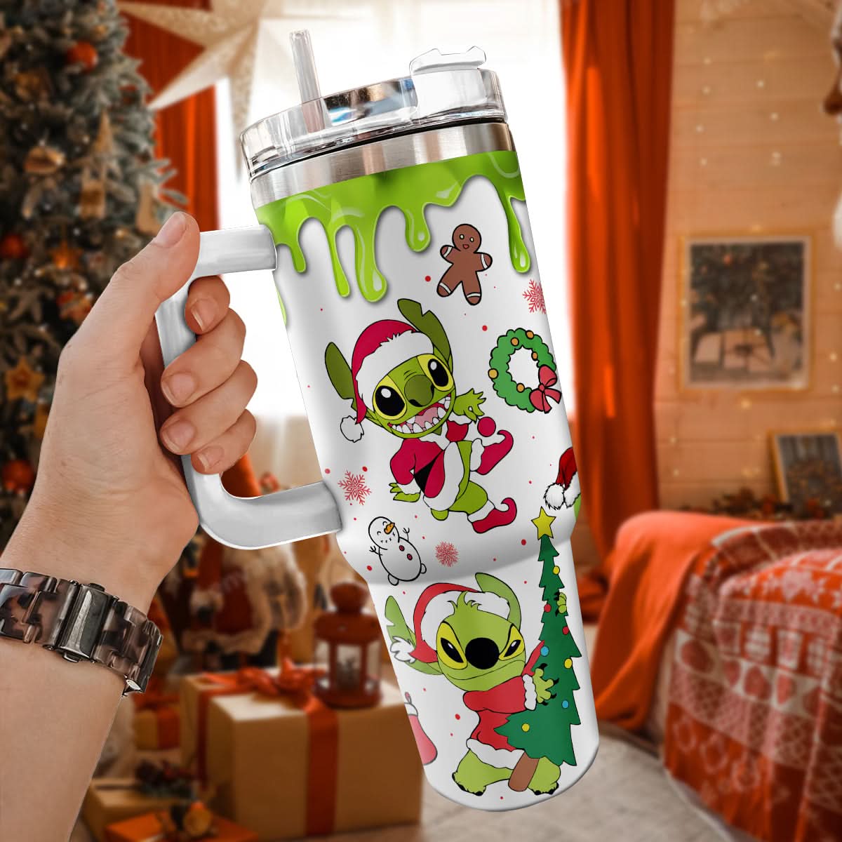 Stitch Cosplay Grinch Cartoon Christmas Custom Stanley Cup 40 oz 30 oz Tumbler With HandleTVC2301447 - Image 3
