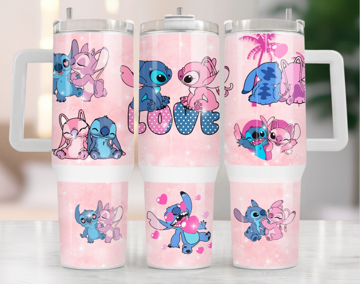 Stitch Couple Disney Cartoon Custom Stanley Cup 40 oz 30 oz Tumbler With HandleTVC2301971