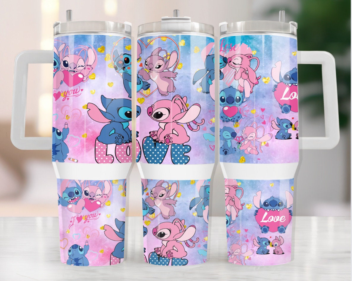 Stitch Couple Disney Cartoon Custom Stanley Cup 40 oz 30 oz Tumbler With HandleTVC2301971