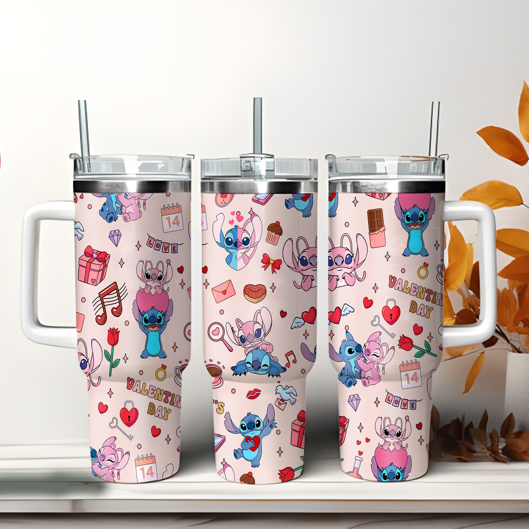 Stitch Couple Disney Cartoon Custom Stanley Cup 40 oz 30 oz Tumbler With HandleTVC2301973