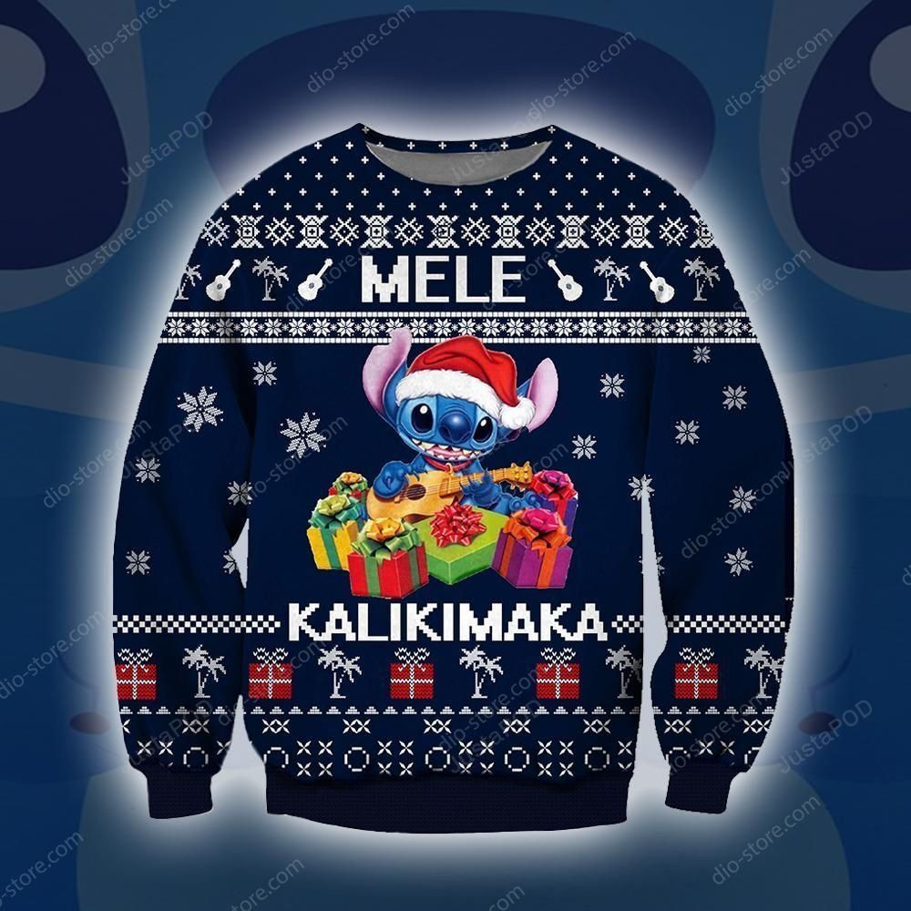 Stitch Knitting Pattern Ugly Christmas Sweater Adult 3D Funny Matching for family