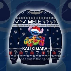 Stitch Mele Kalikimaka Ugly Christmas Sweater Adult 3D Funny Matching for family