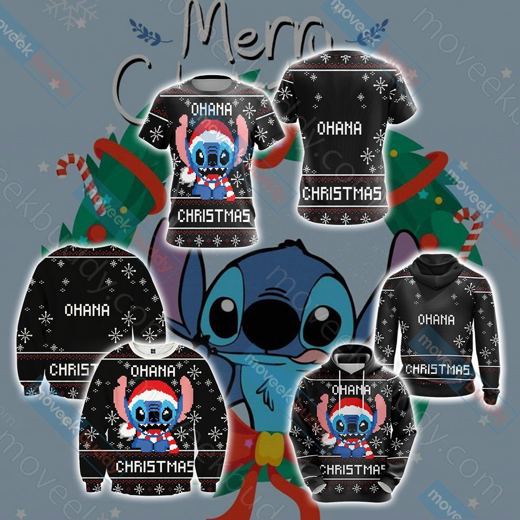 Stitch Ohana For Unisex Ugly Christmas Sweater Adult 3D Funny Matching for family - Image 4