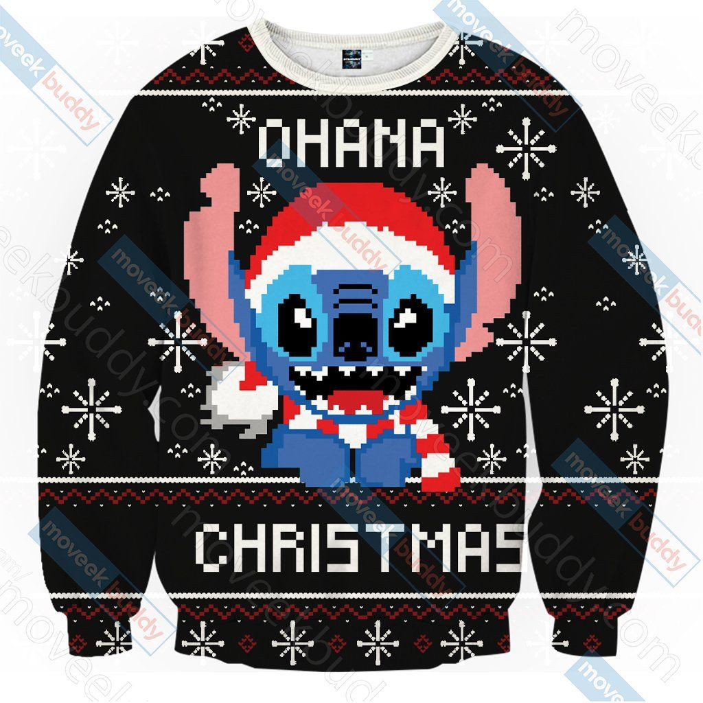 Stitch Ohana For Unisex Ugly Christmas Sweater Adult 3D Funny Matching for family - Image 2