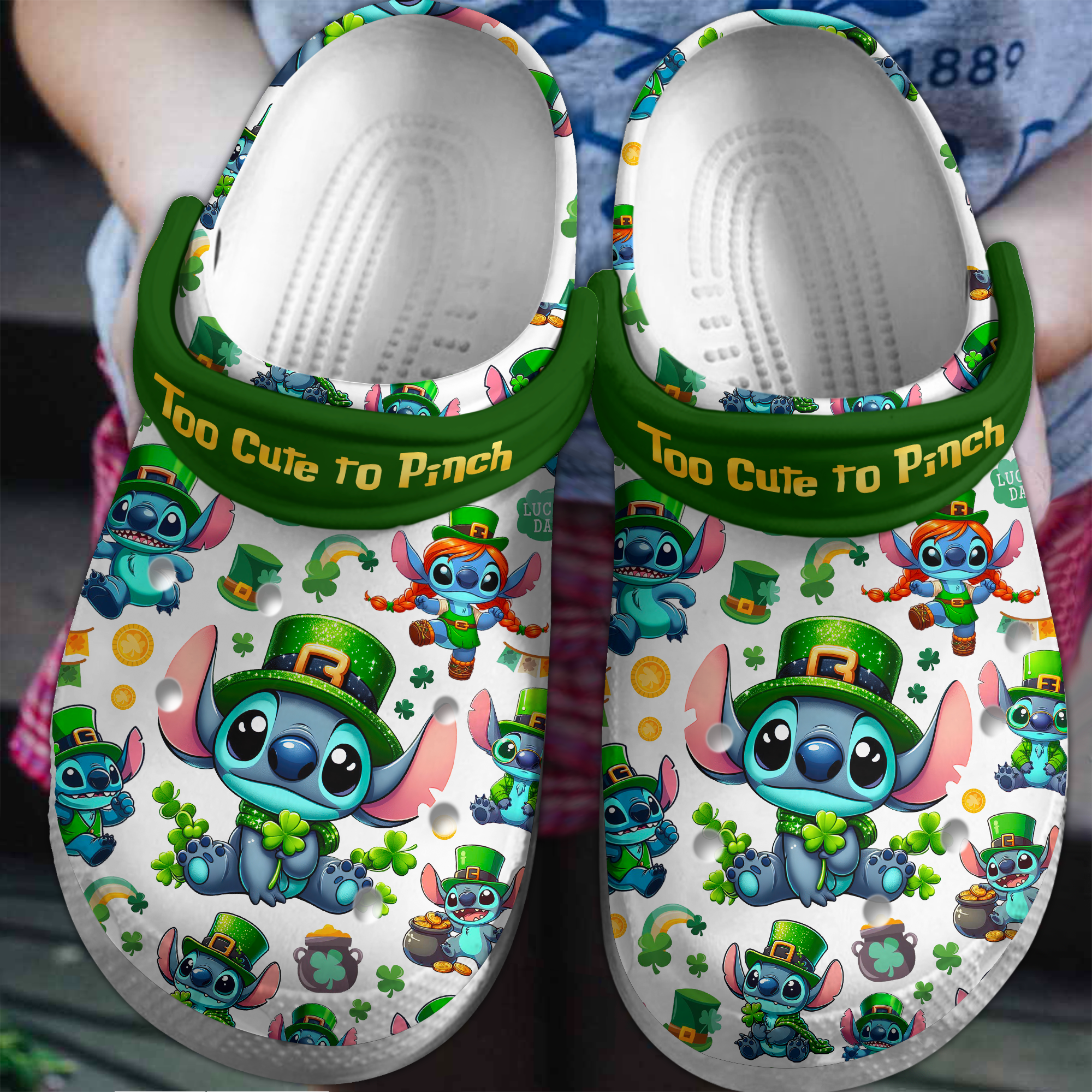 Stitch St. Patricks Day Movie Crocs Crocband Clogs Shoes Comfortable For Men Women and Kids