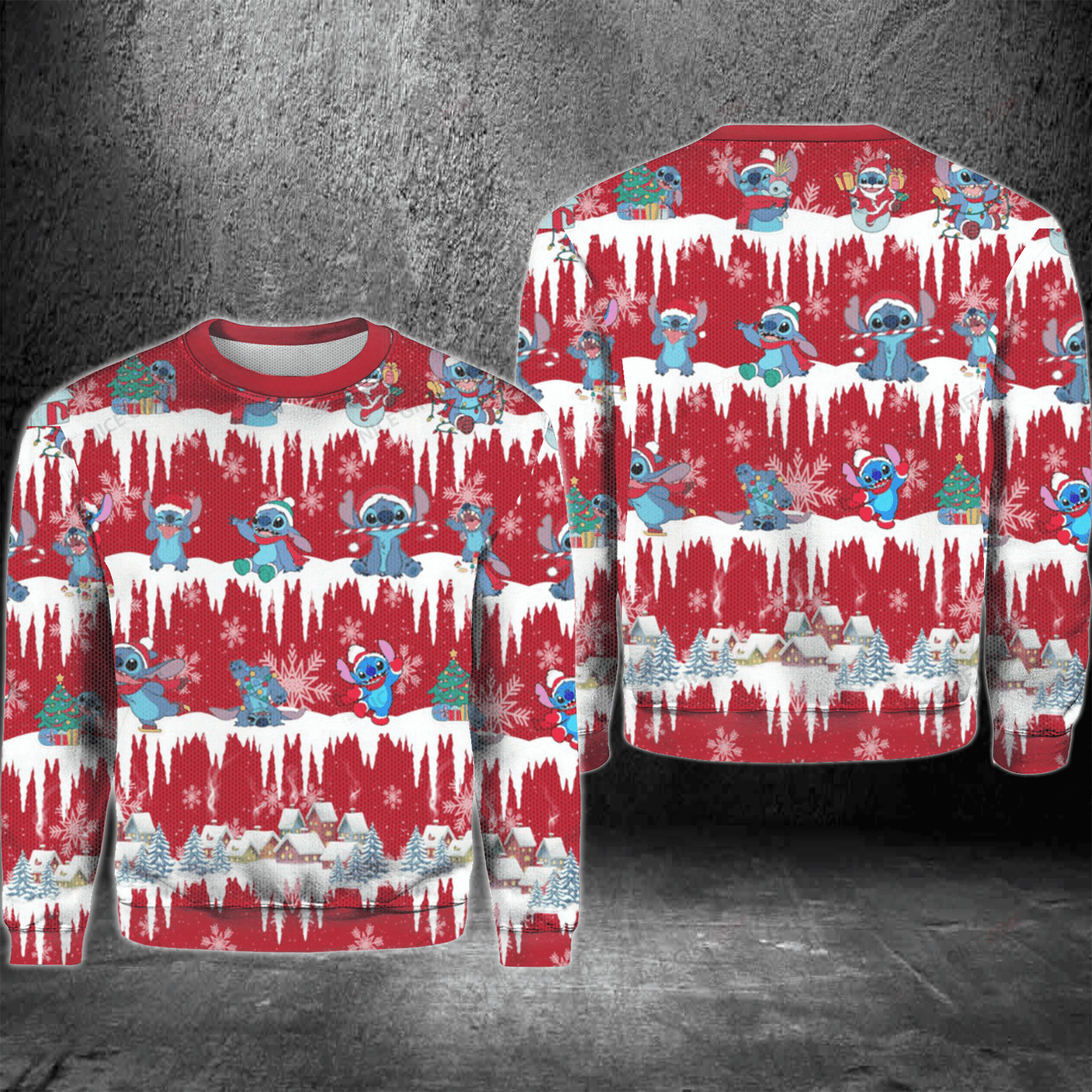 Stitch Ugly Christmas Sweater Adult 3D Funny Matching for family