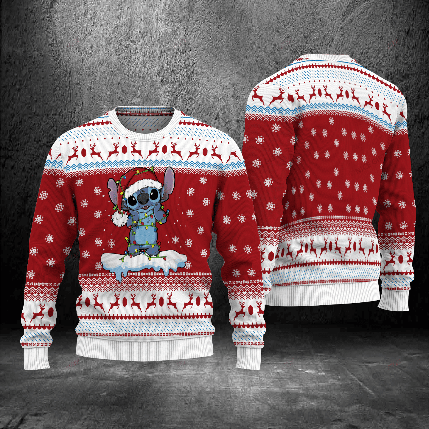 Stitch Ugly Christmas Sweater Adult 3D Funny Matching for family
