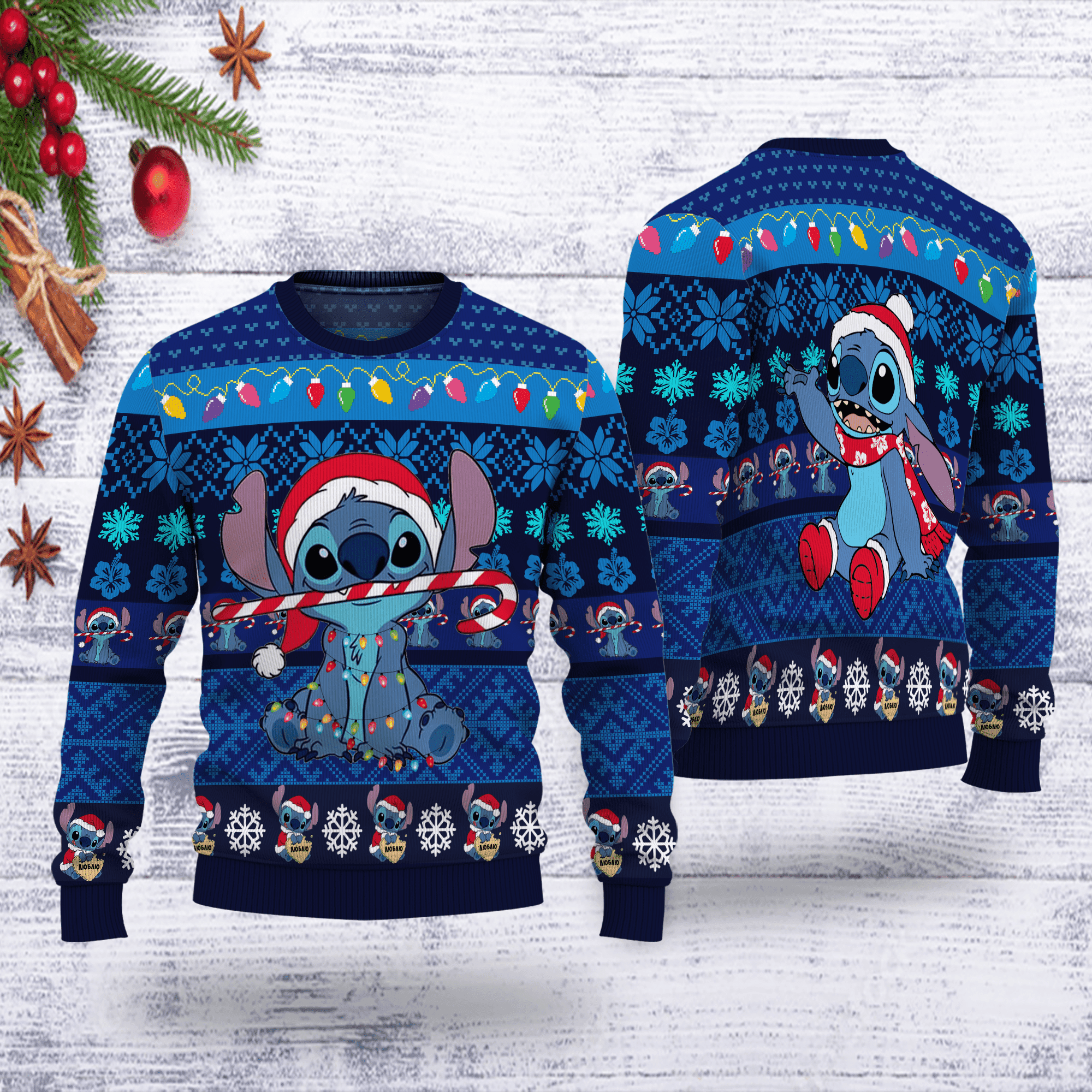 Stitch Ugly Christmas Sweater Adult 3D Funny Matching for family