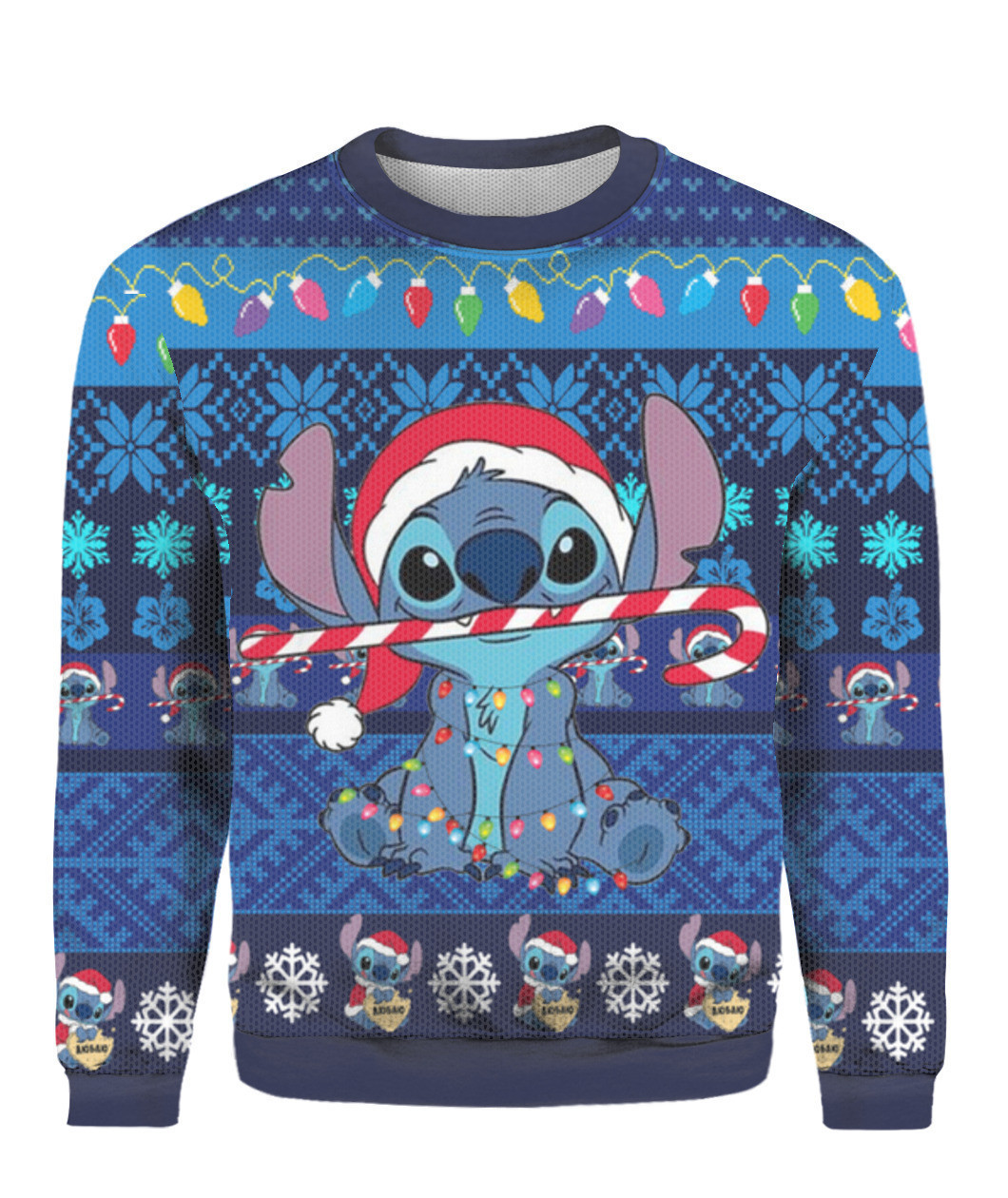 Stitch Ugly Christmas Sweater Adult 3D Funny Matching for family - Image 2