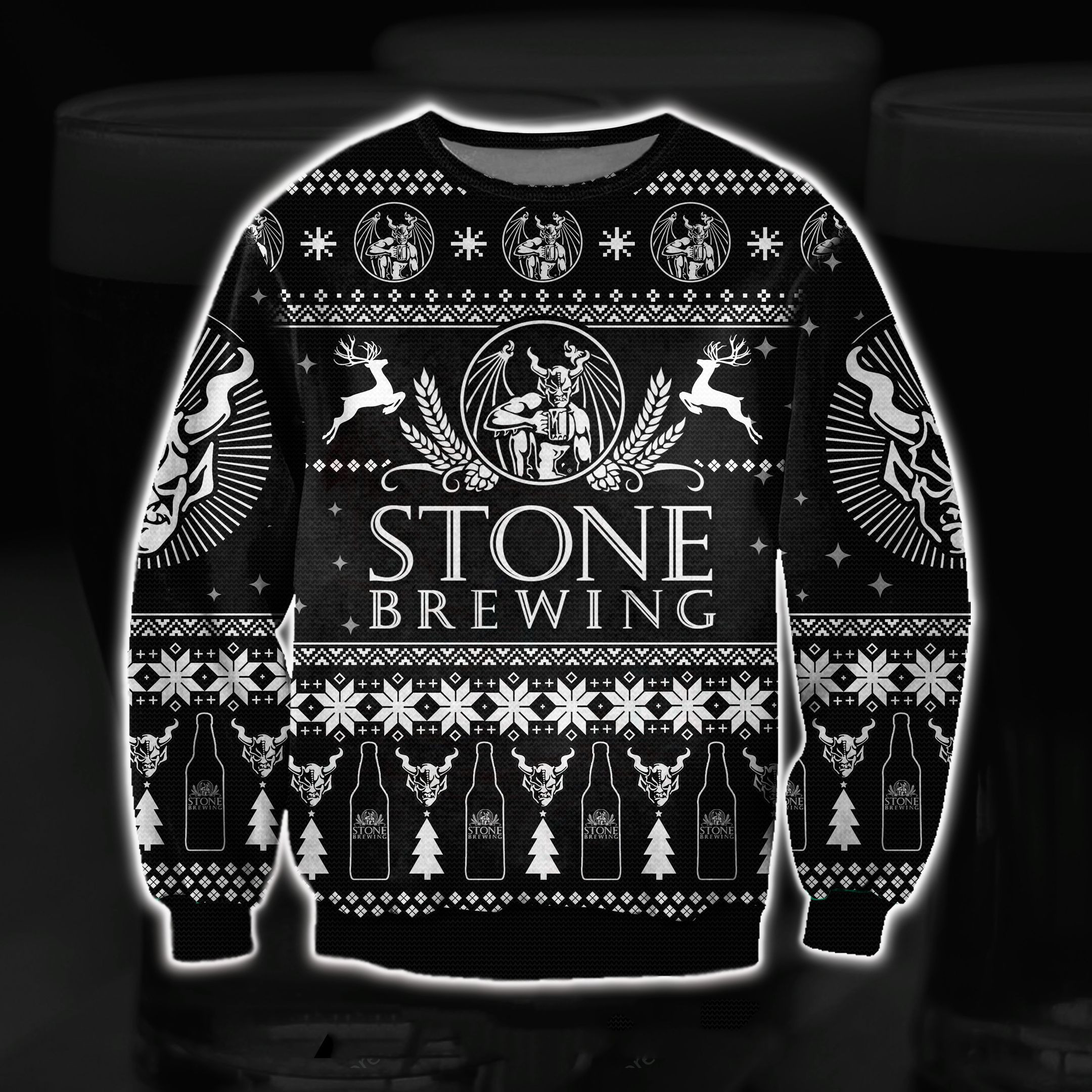Stone Brewing 3D All Over Print Ugly Christmas Sweater Adult 3D Funny Matching for family