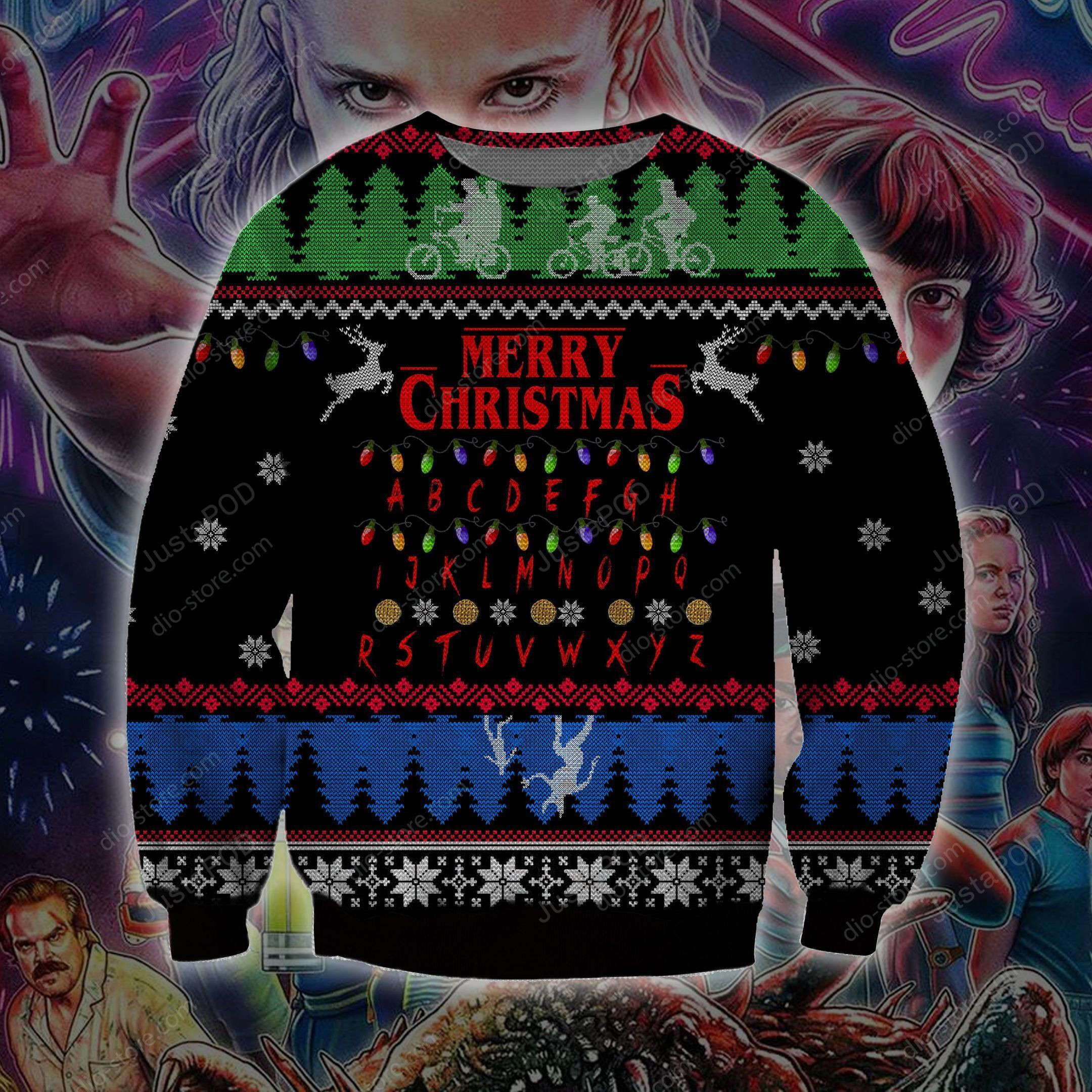 Stranger Things Knitting Pattern 3D Print Ugly Christmas Sweater Adult 3D Funny Matching for family
