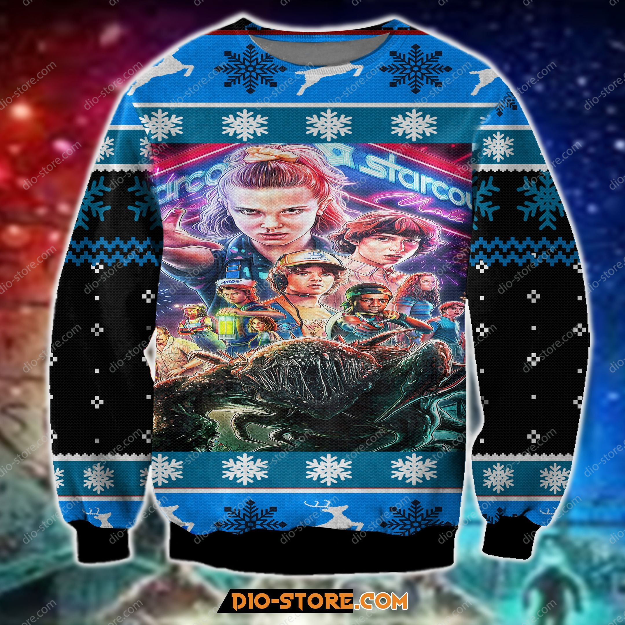 Stranger Things Knitting Pattern For Unisex Ugly Christmas Sweater Adult 3D Funny Matching for family