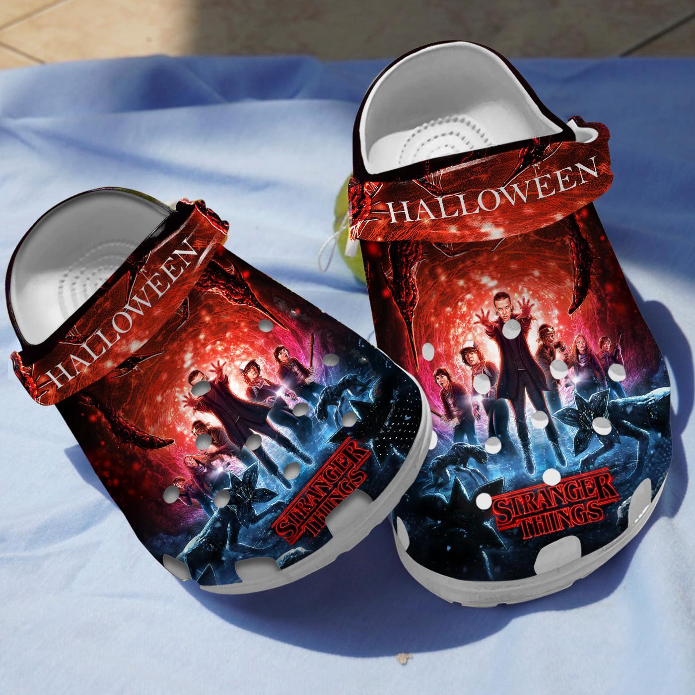 Stranger Things TV Series Crocs Crocband Clogs Shoes Comfortable For Men Women and Kids
