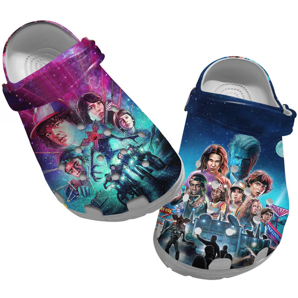 Stranger Things TV Series Crocs Crocband Clogs Shoes Comfortable For Men Women and Kids
