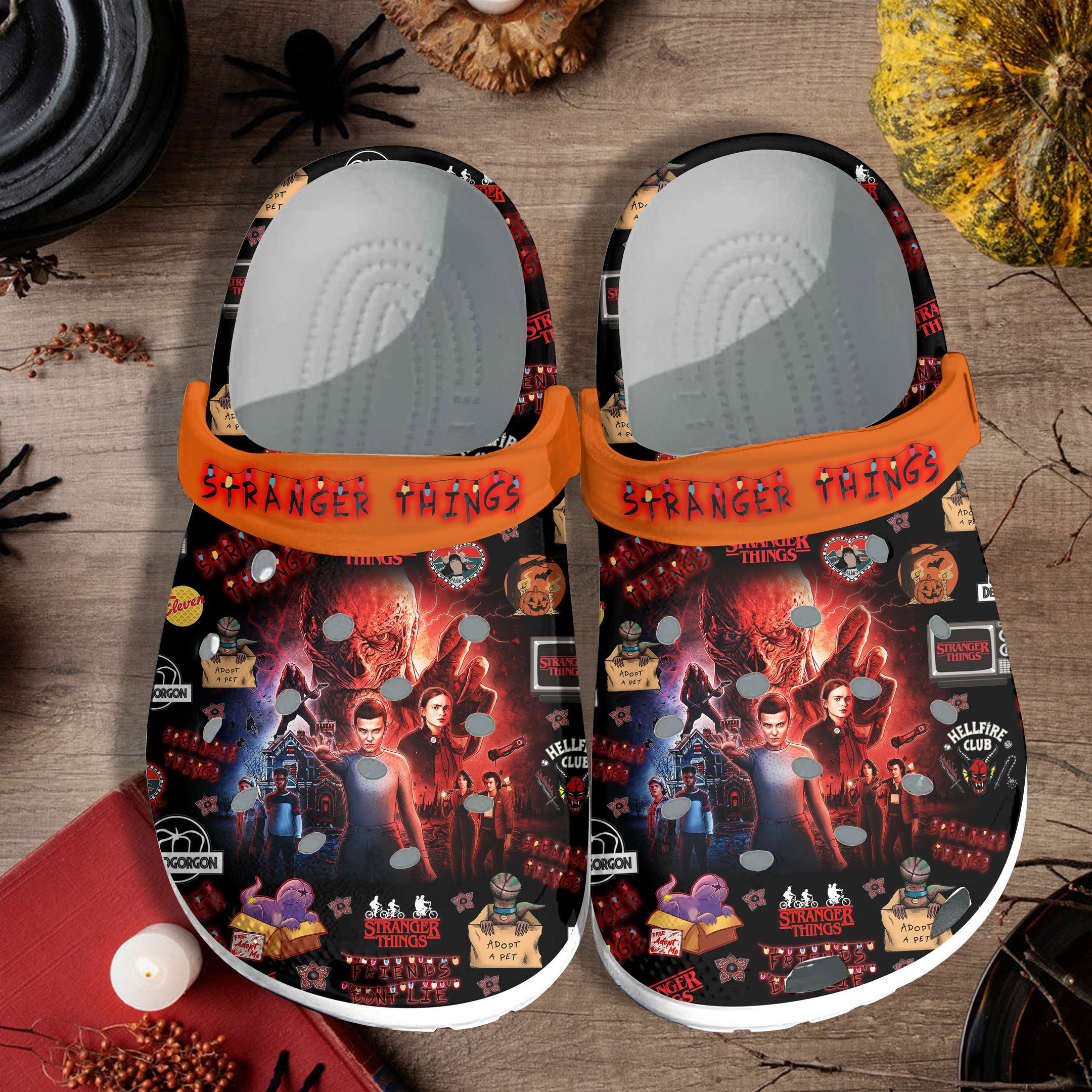 Stranger Things TV Series Crocs Crocband Clogs Shoes Comfortable For Men Women and Kids
