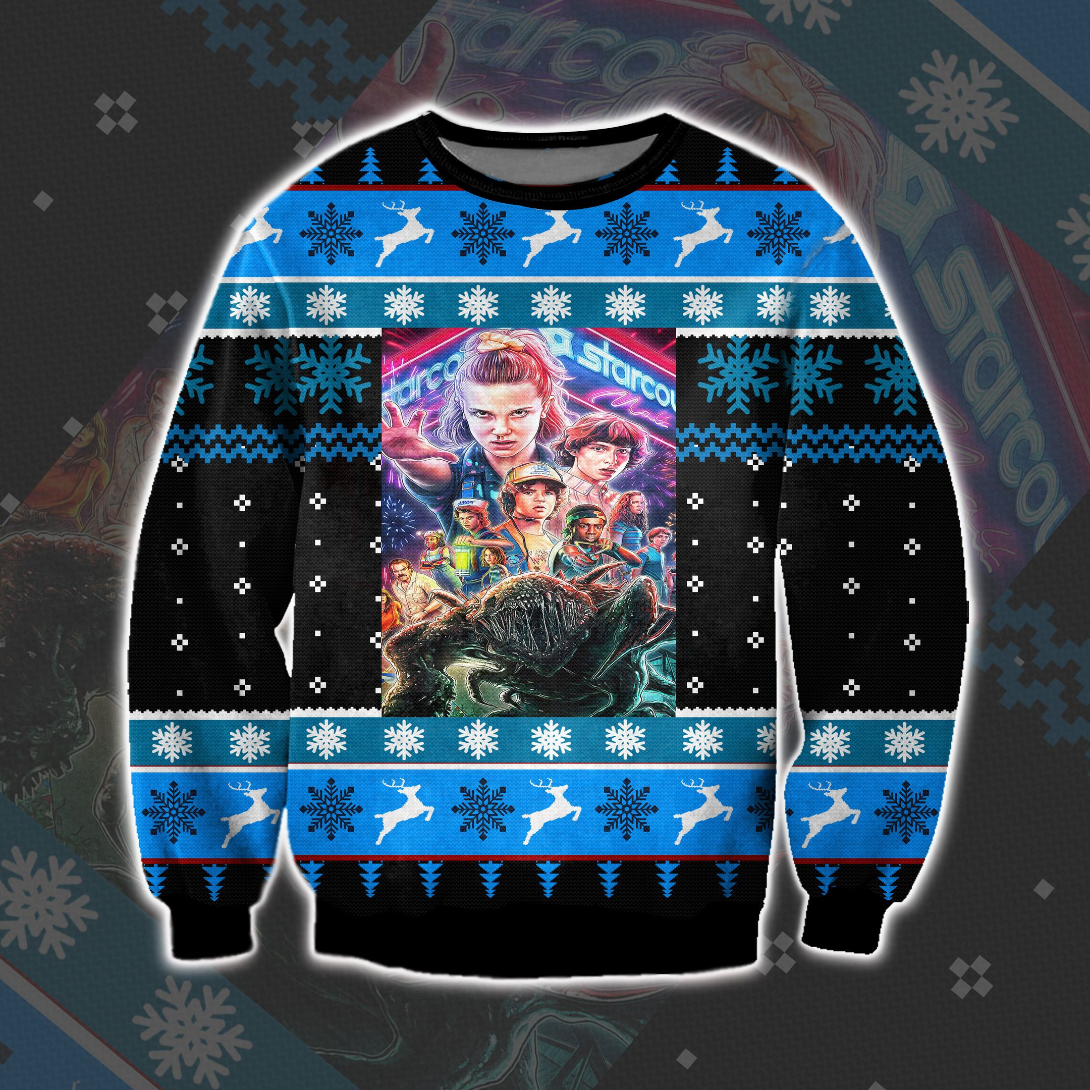 Stranger Things Ugly Christmas Sweater Adult 3D Funny Matching for family