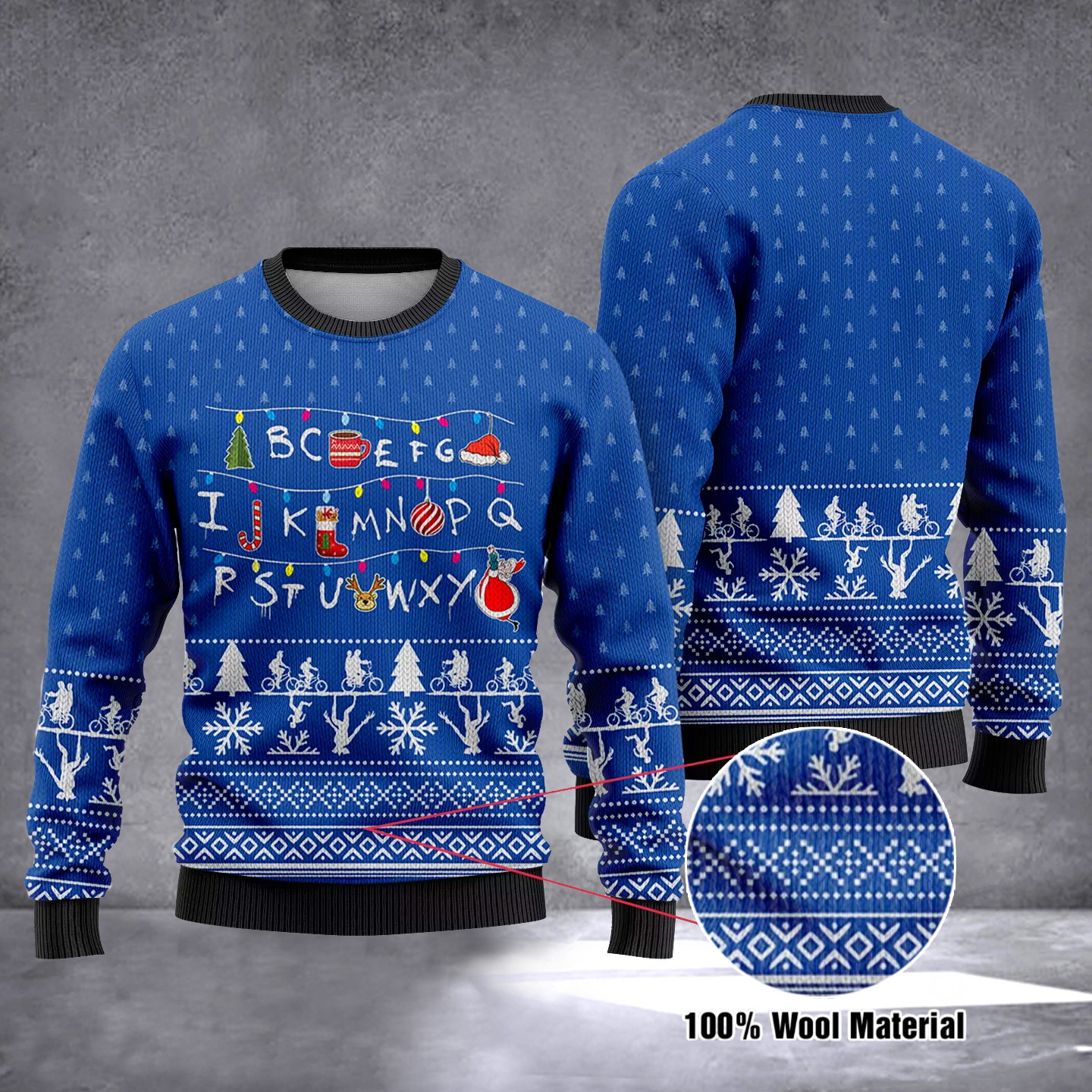 Stranger Things Ugly Christmas Sweater Alphabet Stranger Things Xmas Holiday Sweater - Image 2