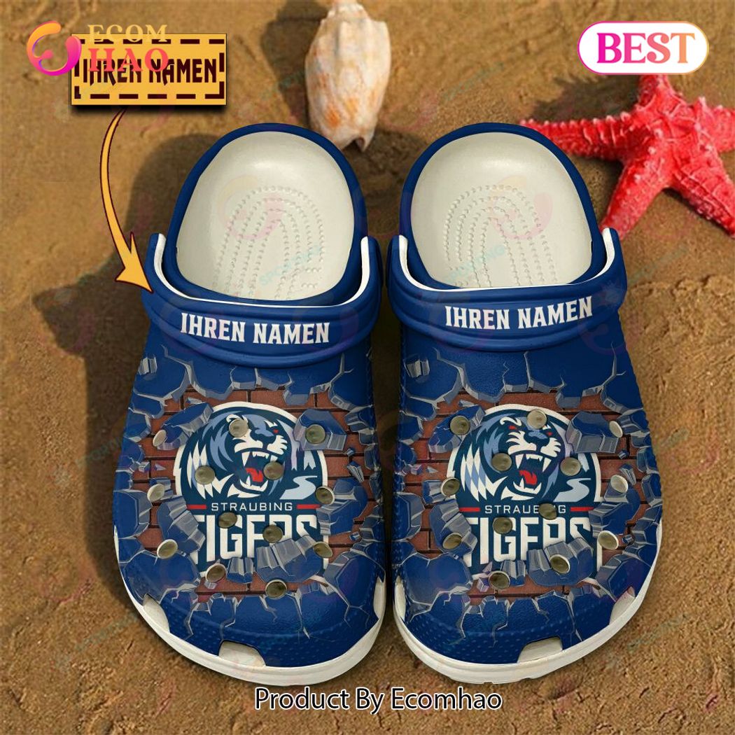 Straubing Tigers DEL Hockey Sport Crocs Crocband Clogs Shoes Comfortable For Men Women and Kids