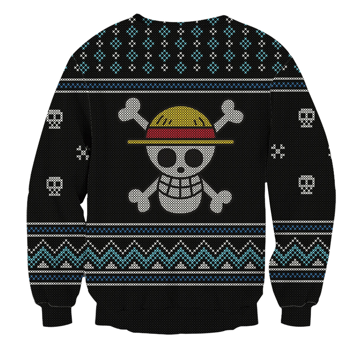 Straw Hat Crew Silhouette Ugly Christmas Sweater Adult 3D Funny Matching for family - Image 3