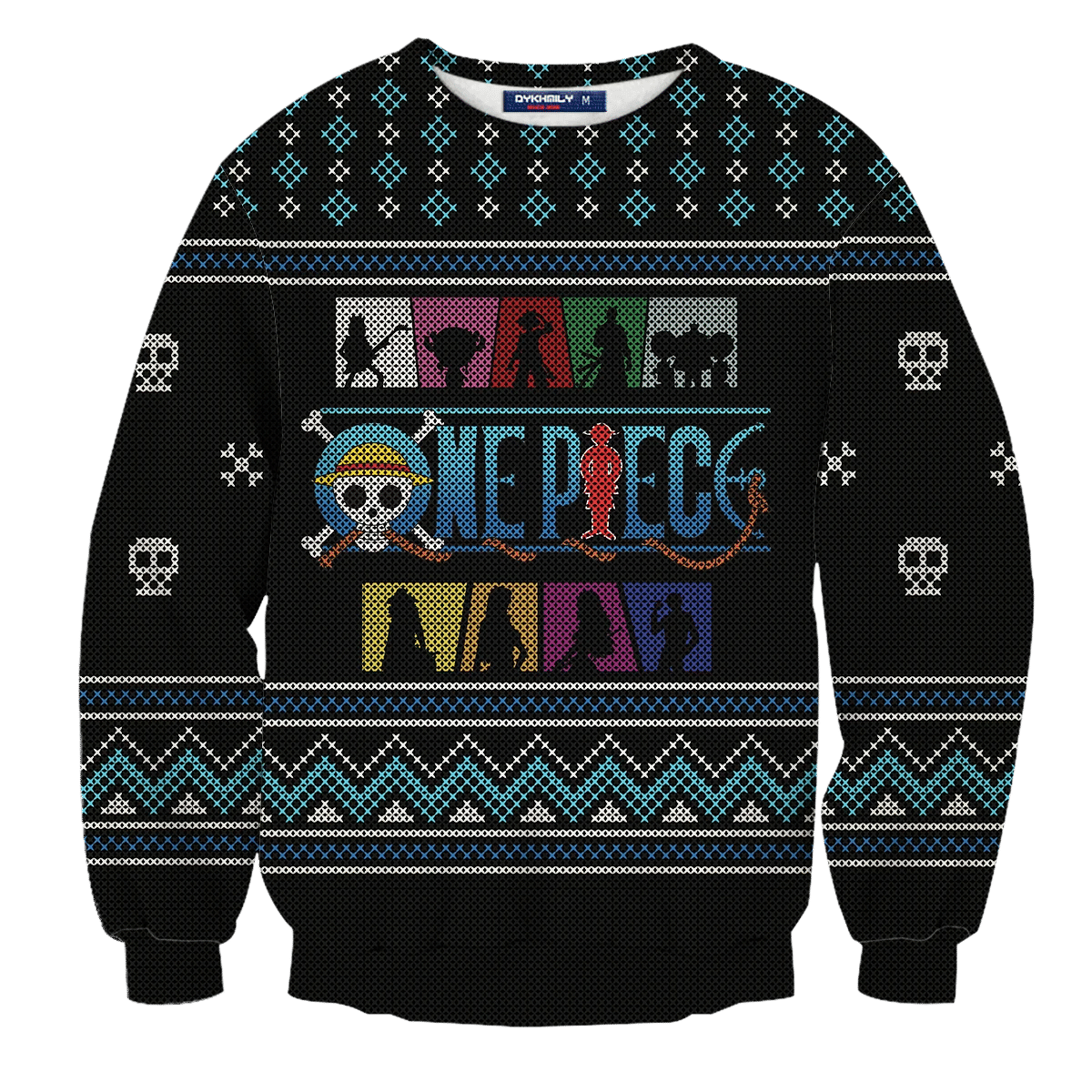 Straw Hat Crew Silhouette Ugly Christmas Sweater Adult 3D Funny Matching for family - Image 2