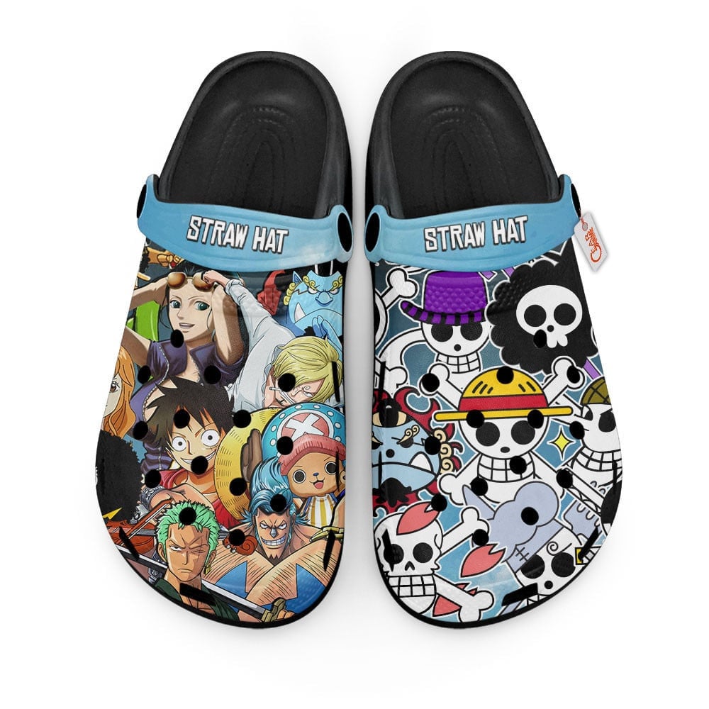 Straw Hat Pirates One Piece Anime Crocs Crocband Clogs Shoes Comfortable For Men Women and Kids