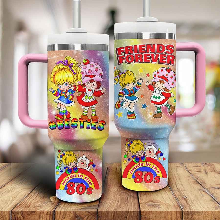 Strawberry Shortcake And Rainbow Brite Cartoon Custom Stanley Cup 40 oz 30 oz Tumbler With HandleTVC2301802 - Image 2