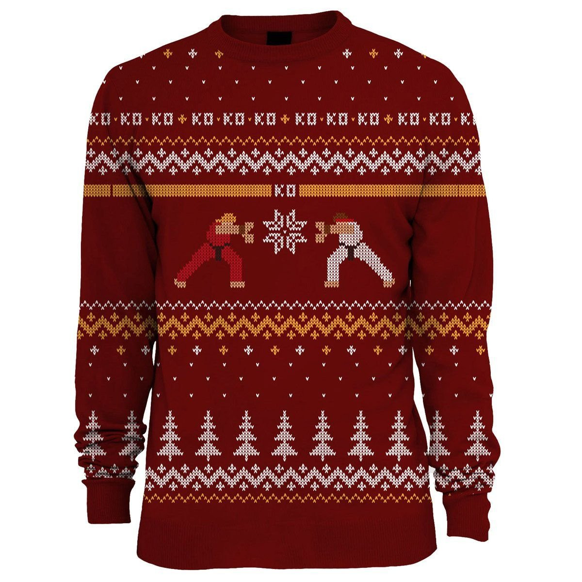 Street Fighter Ryu Vs. Ken Ugly Christmas Sweater Adult 3D Funny Matching for family - Image 2