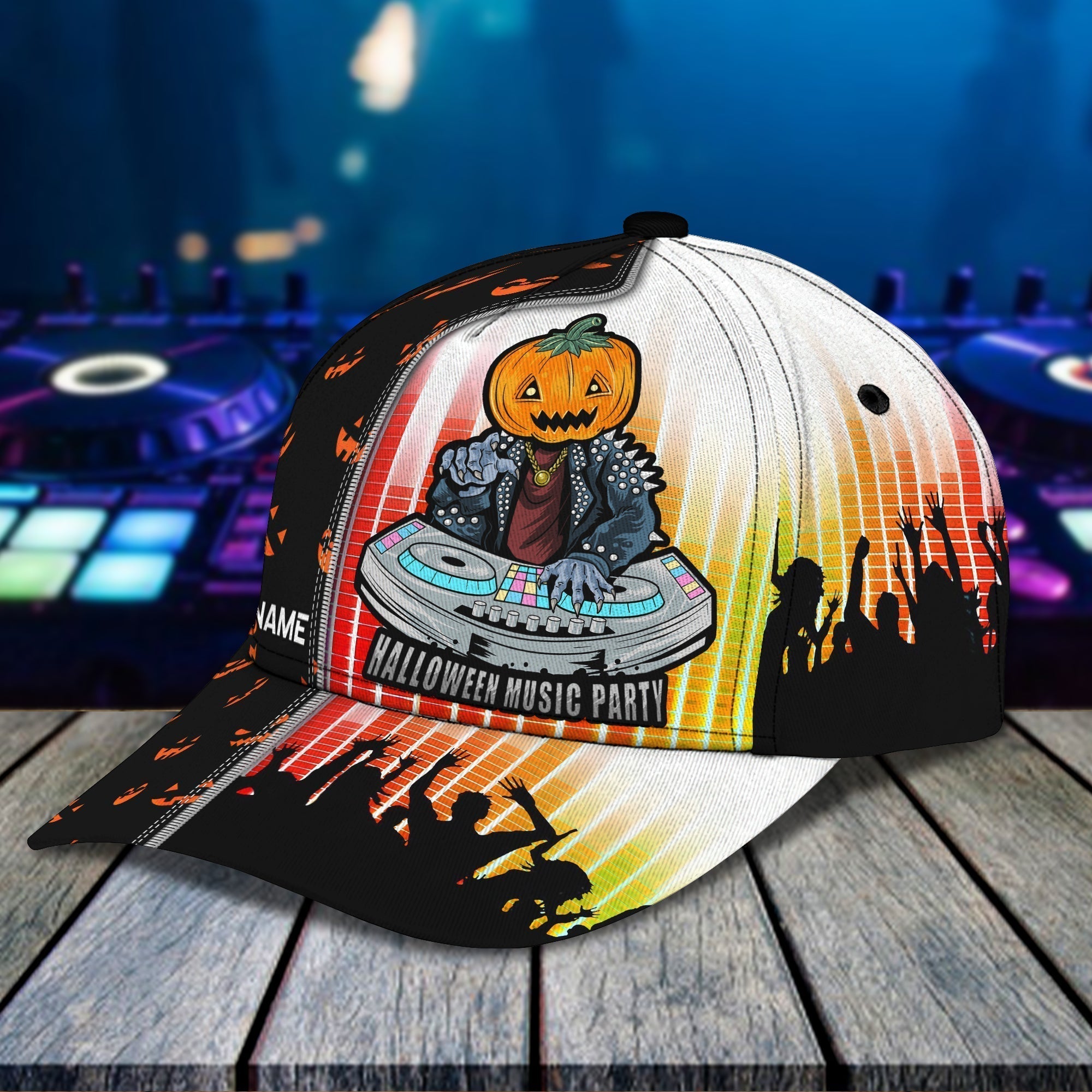 Style Halloween Dj Hat Custom Word Baseball Hat Print, Cap With Adjustable Hat For Mens Womens Trucker Hats Custom Hats Gifts For Men & Women