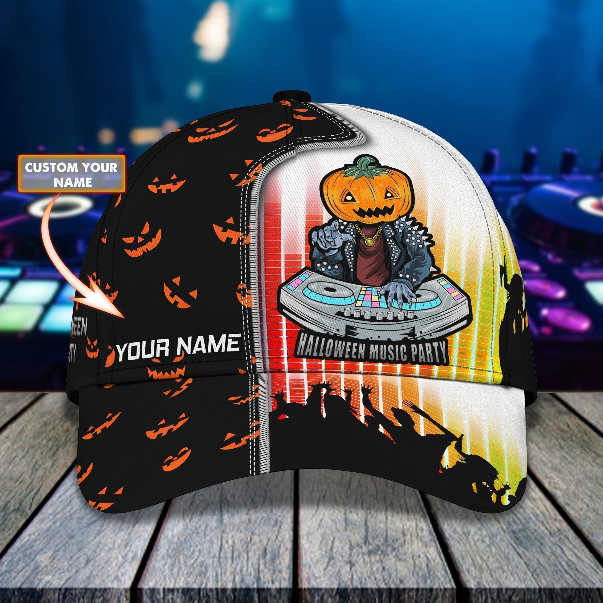 Style Halloween Dj Hat Custom Word Baseball Hat Print, Cap With Adjustable Hat For Mens Womens Trucker Hats Custom Hats Gifts For Men & Women