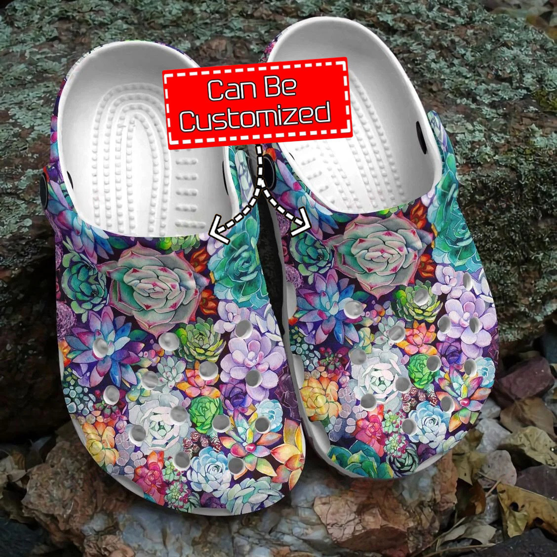 Succulents Personalized Colorful Succulents Pattern Clog Shoes