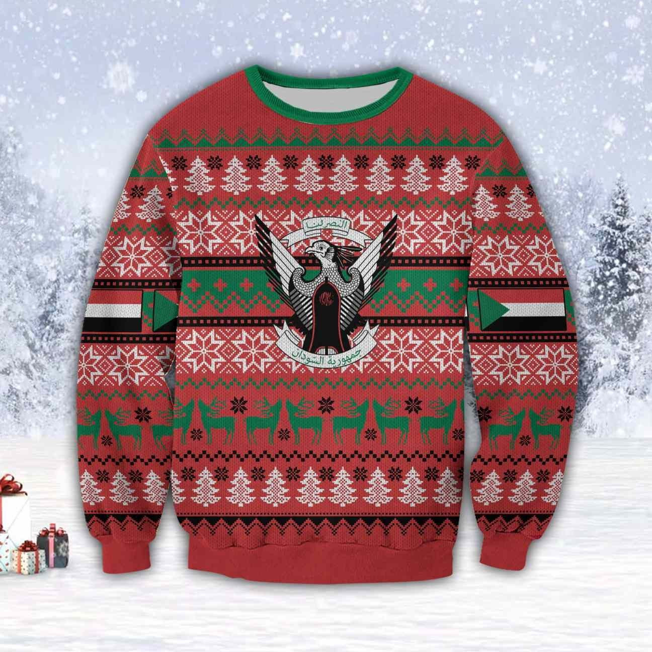 Sudan Country 3D Ugly Christmas Sweater Adult 3D Funny Matching for family