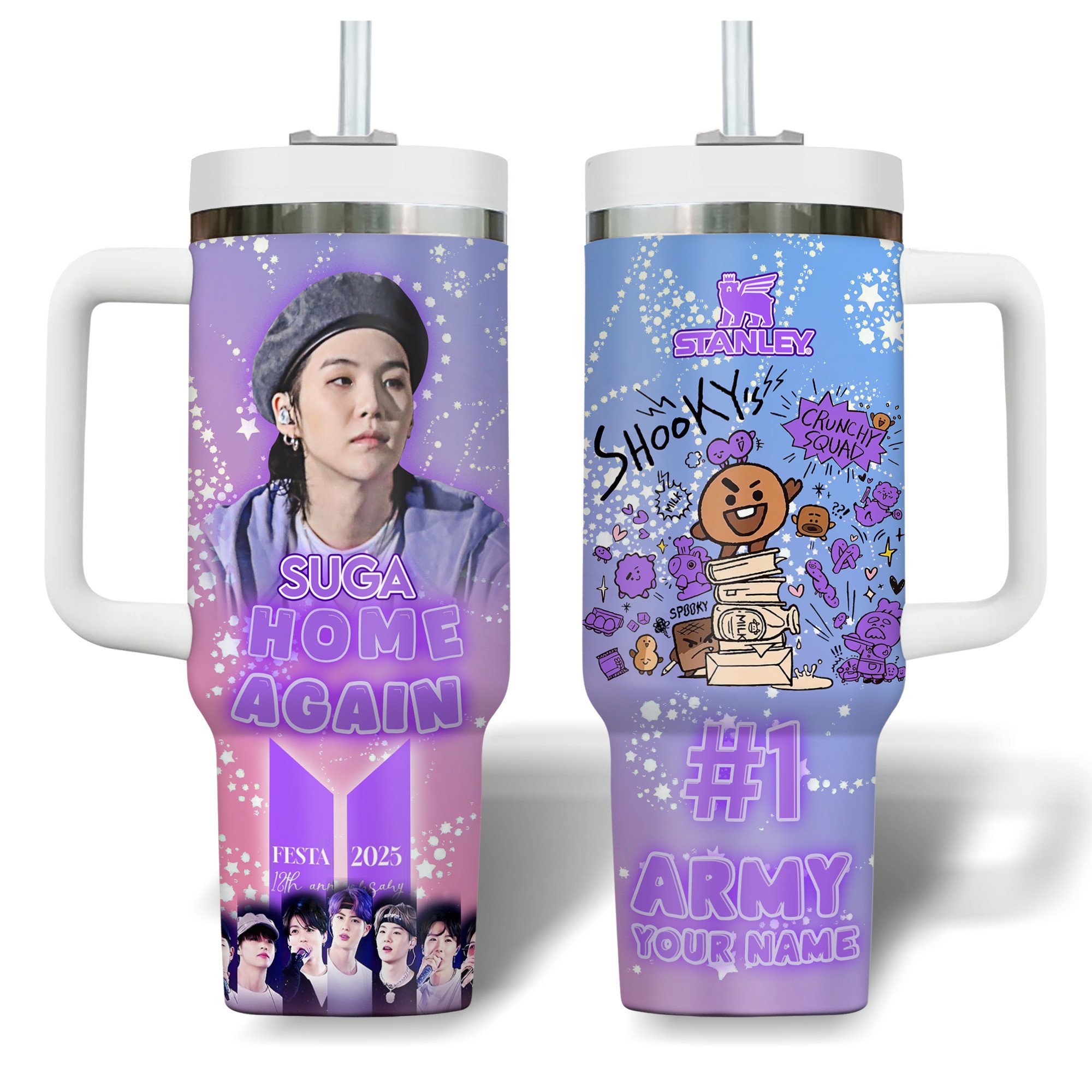 Suga BTS Music Custom Stanley Cup 40 oz 30 oz Tumbler With HandleTVC2301180