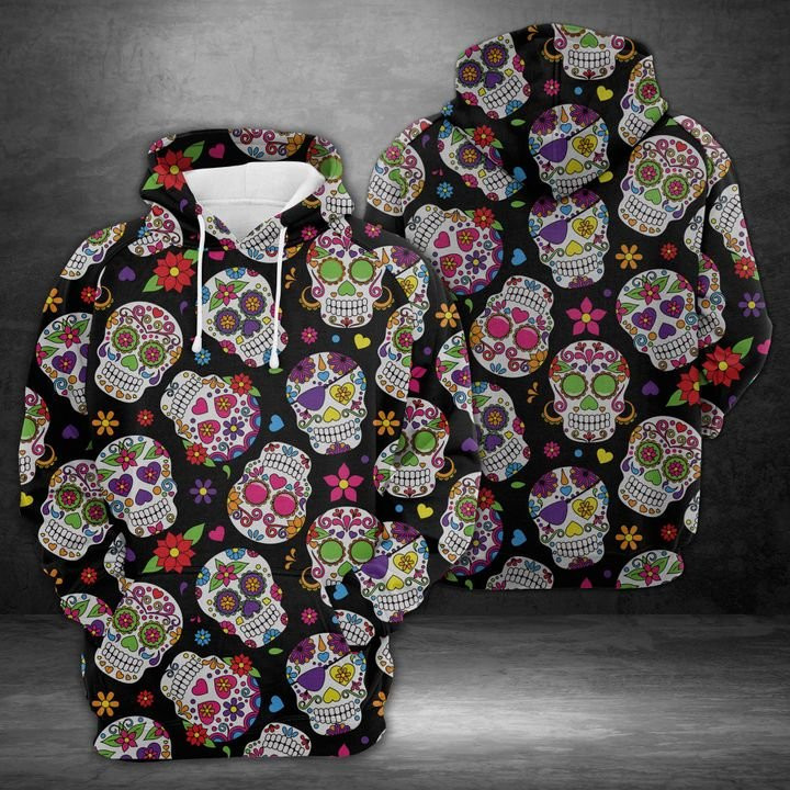Sugar Skull 3D All Over Print Hoodie, Zip Hoodie