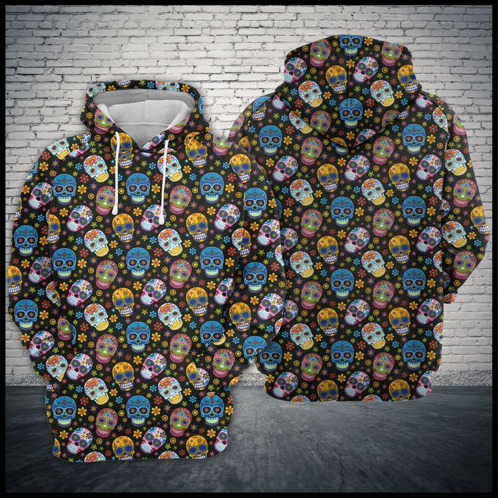 Sugar Skull 3D All Over Print Hoodie, Zip Hoodie