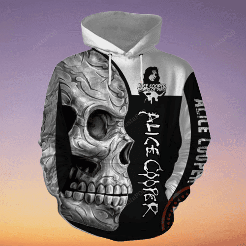 Sugar Skull Alice Cooper 3D All Over Print Hoodie, Zip Hoodie