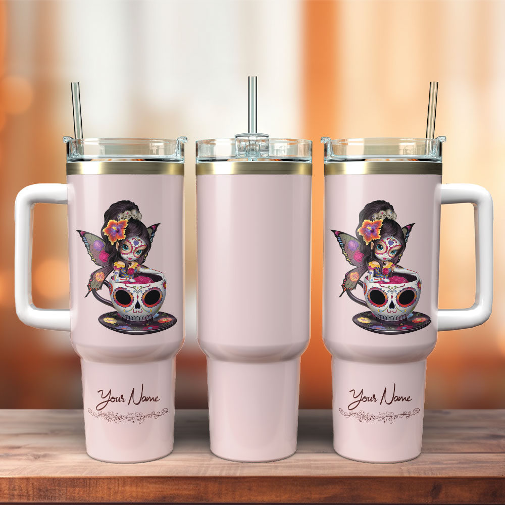 Sugar Skull Fairy Art Custom Stanley Cup 40 oz 30 oz Tumbler With HandleTVC2301237