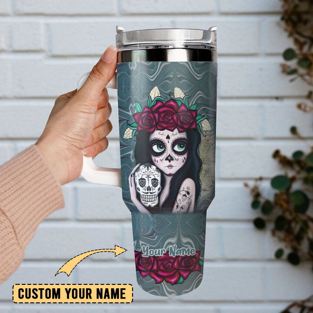 Sugar Skull Girls Art Custom Stanley Cup 40 oz 30 oz Tumbler With HandleTVC2301237 - Image 2