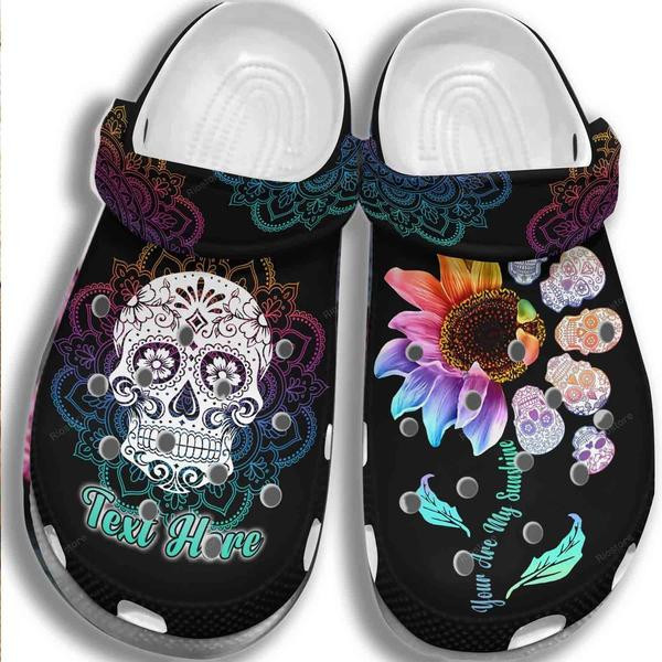 Sugar Skull Zero Given Sunflower Hippie Personalized clog Shoesshoes Mexican Skull Flower Tatoo Shoes Crocbland Clog Gifts For Men Women
