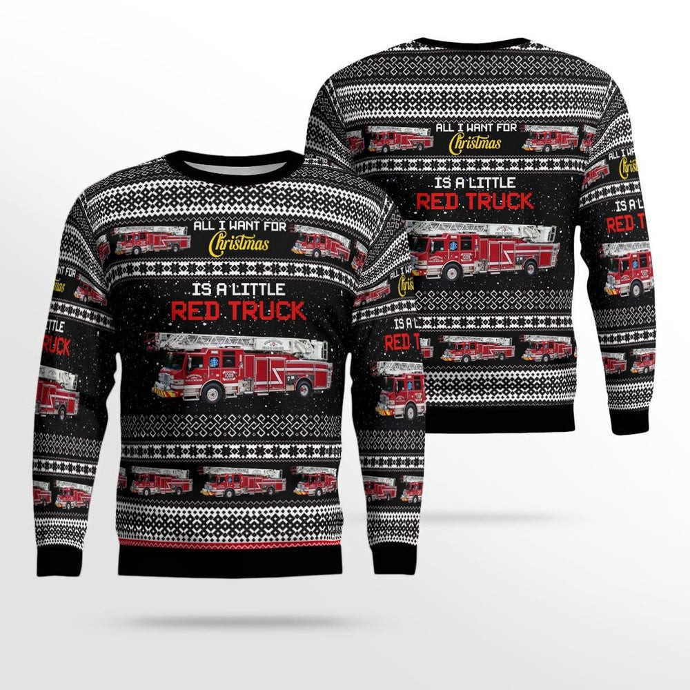 Sugarcreek Ohio Sugarcreek Fire and Rescue AOP Christmas Unisex Sweater Unisex Christmas Gift