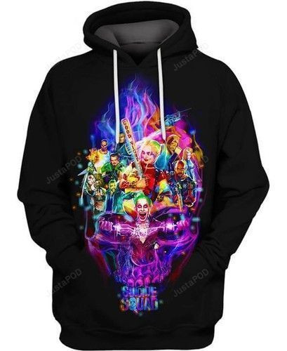 Suicide Squad Skull Joker Harley Quinn 3D All Over Print Hoodie, Zip Hoodie