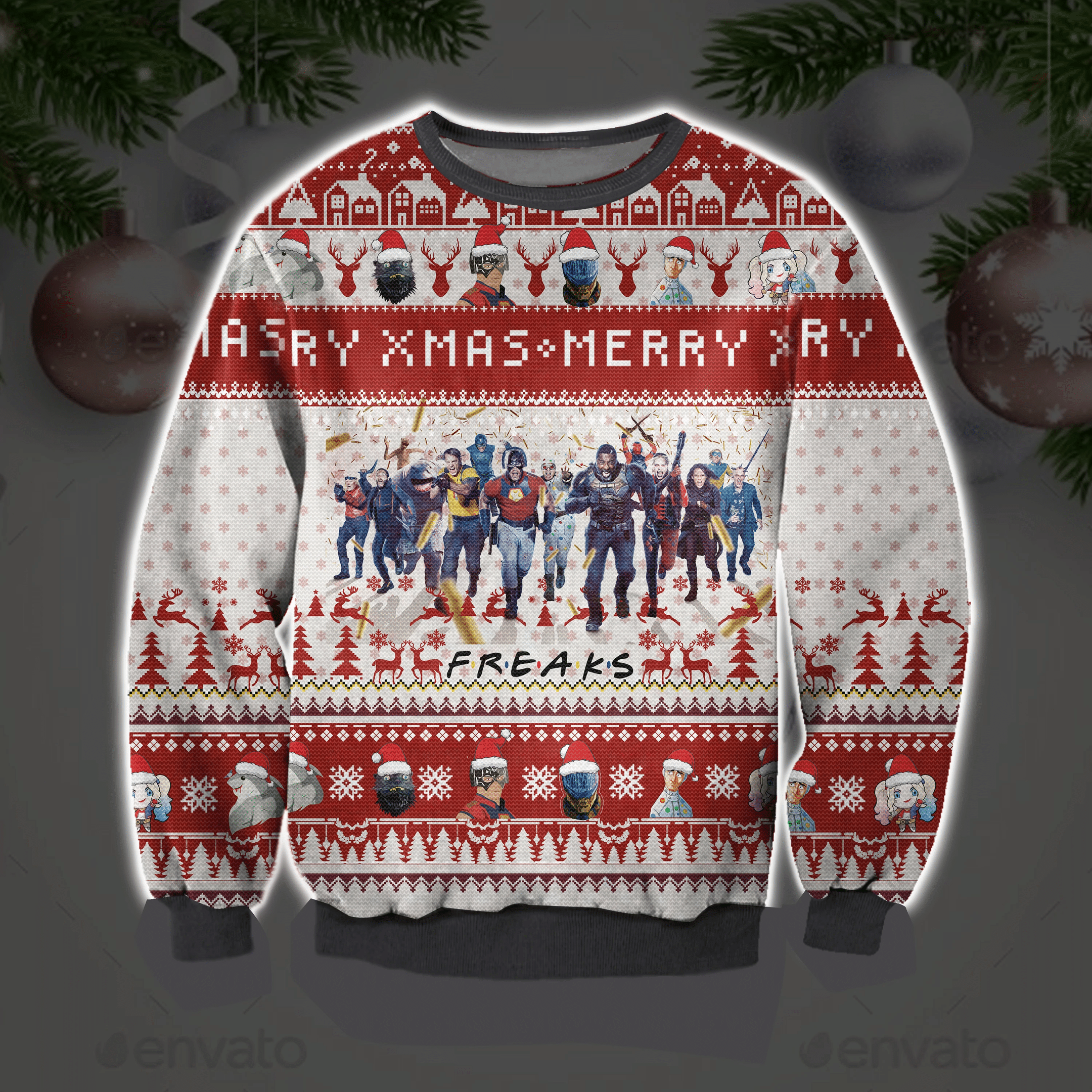 Suicide Squad Ugly Christmas Sweater Adult 3D Funny Matching for family